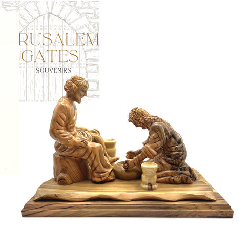 Jesus Washing His Disciples Feet Olive Wood